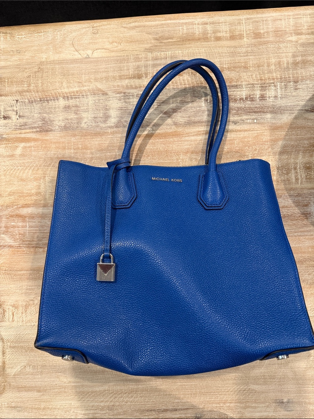 Michael Kors Royal Blue Pebbled Leather Tote
